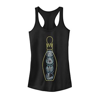 Juniors' Big Lebowski Retro Neon Crown Bowling Pin Graphic Tank Top