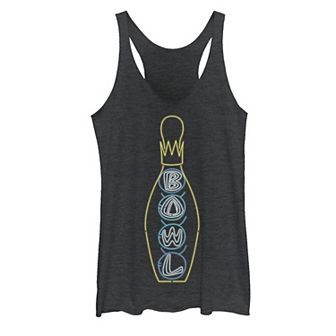 Juniors' Big Lebowski Retro Neon Crown Bowling Pin Graphic Tank Top