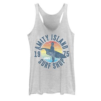 Juniors' Jaws Amity Island Surf Shop 1975 Graphic Tank Top