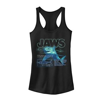 Juniors' Jaws Great White Shark Graphic Tank Top