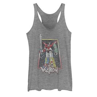 Juniors' Voltron Retro Defender Stance Square Graphic Tank Top