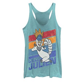 Juniors' Madagascar King Julien Portrait Graphic Tank Top