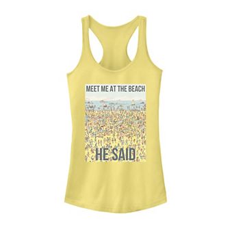 Juniors' Where's Waldo "Meet Me At The Beach" Graphic Tank Top
