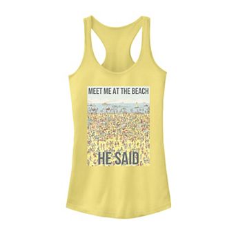 Juniors' Where's Waldo "Meet Me At The Beach" Graphic Tank Top