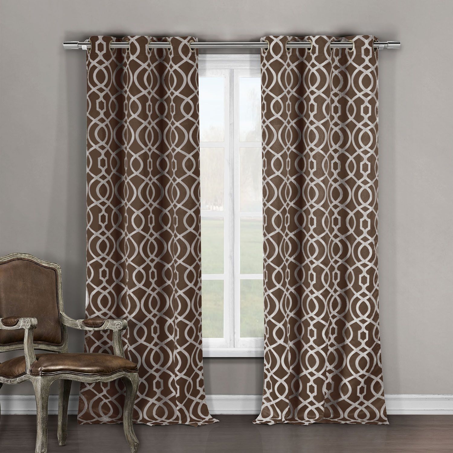 Image for Duck River Textile Harris Printed Blackout Window Curtain Set at Kohl's.