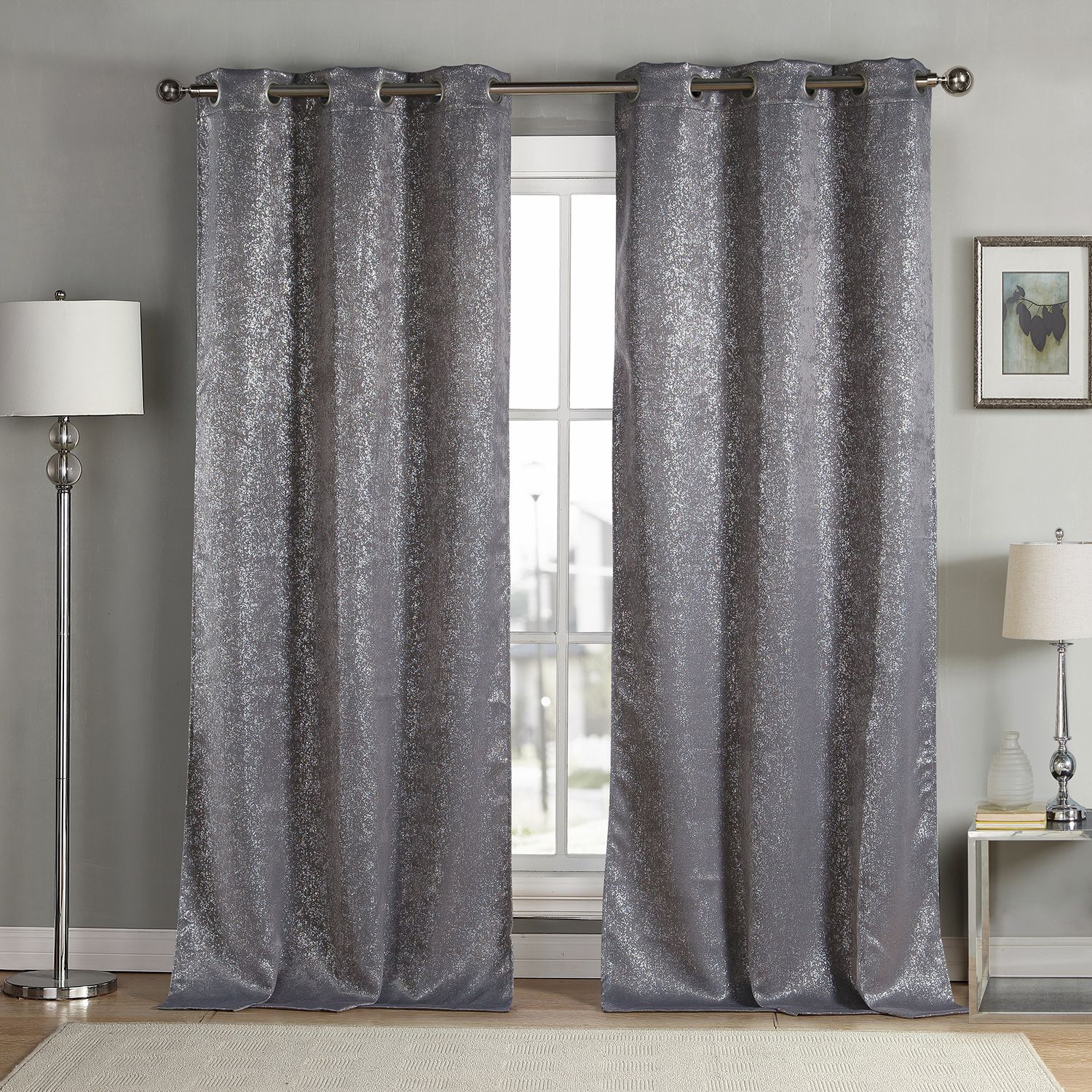 Image for Duck River Textile Maddie Metallic Blackout 2-pack Window Curtain Set at Kohl's.
