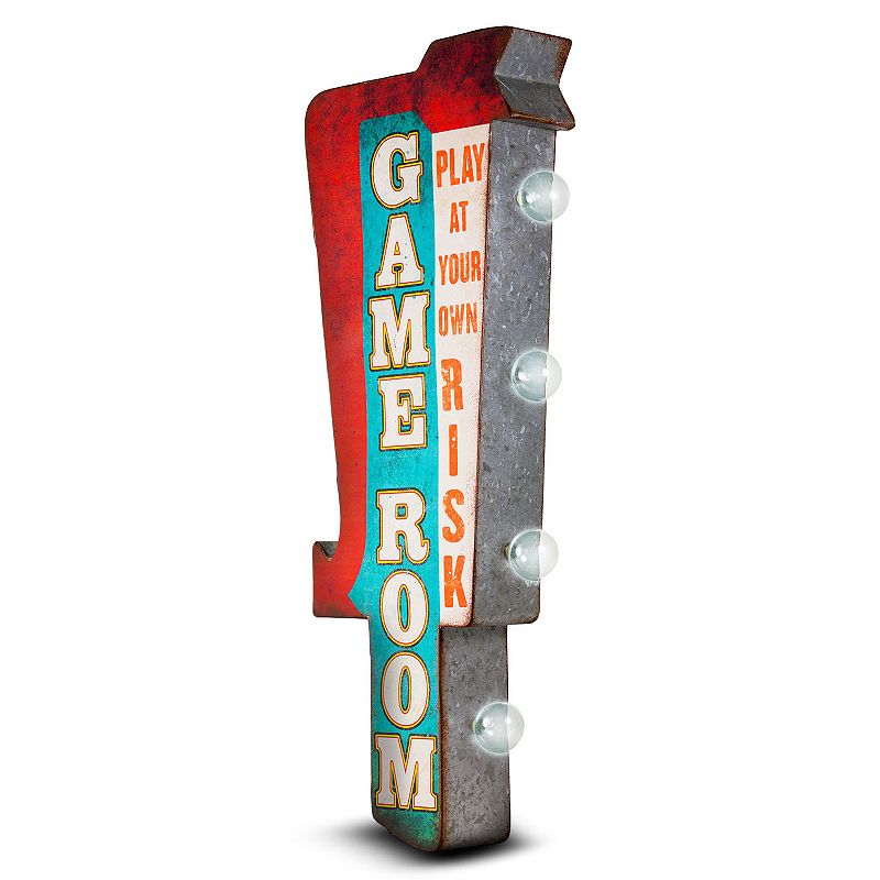 Game Room Vintage LED Marquee Wall Sign, Multicolor