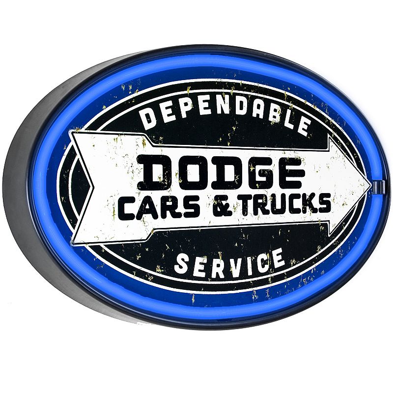 Dodge Cars & Trucks Neon LED Light Sign, Black