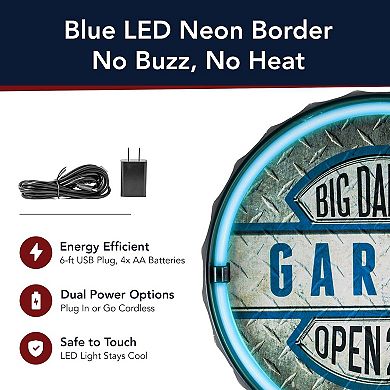 American Art Décor Big Daddy's Garage LED Wall Sign