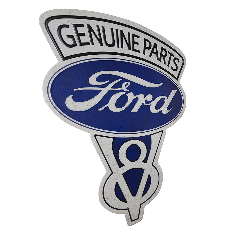 Vintage Ford V8 Genuine Parts Wall Sign, Blue