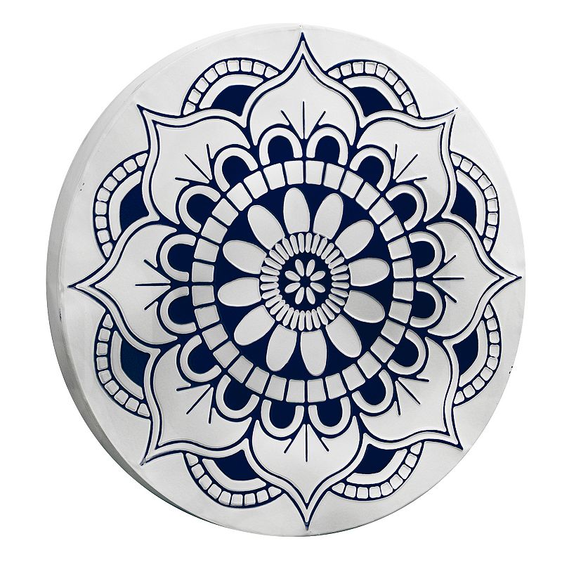 Floral Metal Medallion Wall Decor, Multicolor, 17X17
