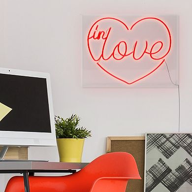 Neon Acrylic Box LED Sign - In Love