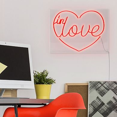 American Art Décor Neon Acrylic Box LED Sign - In Love