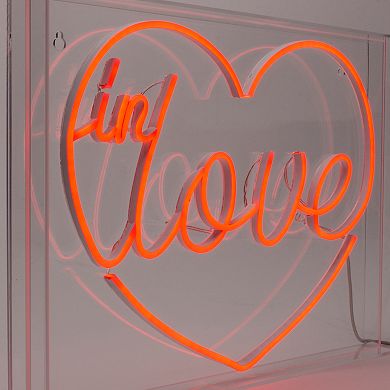 Neon Acrylic Box LED Sign - In Love