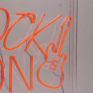 American Art Décor Neon Acrylic Box LED Sign - Rock On