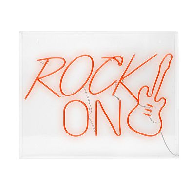 American Art Décor Neon Acrylic Box LED Sign - Rock On