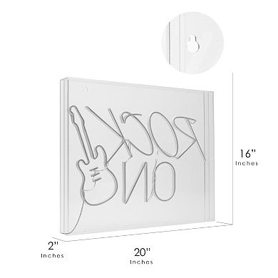 American Art Décor Neon Acrylic Box LED Sign - Rock On