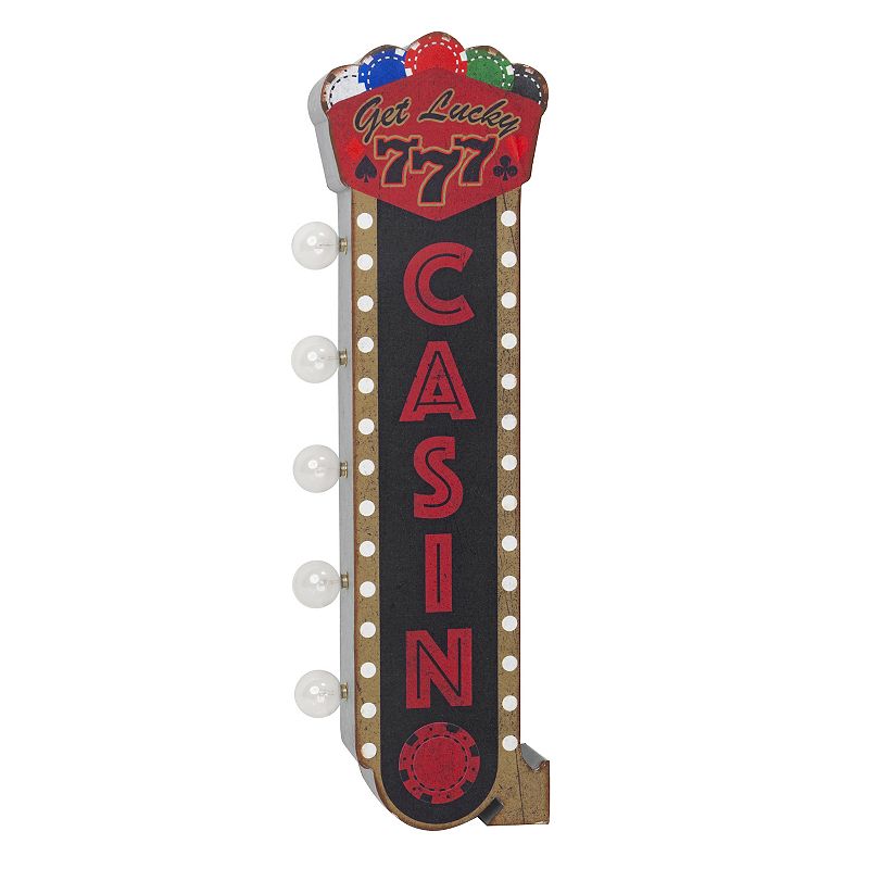 Vintage Casino LED Off The Wall Sign, Red