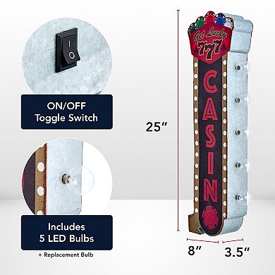 American Art Décor Vintage Casino LED Off The Wall Sign