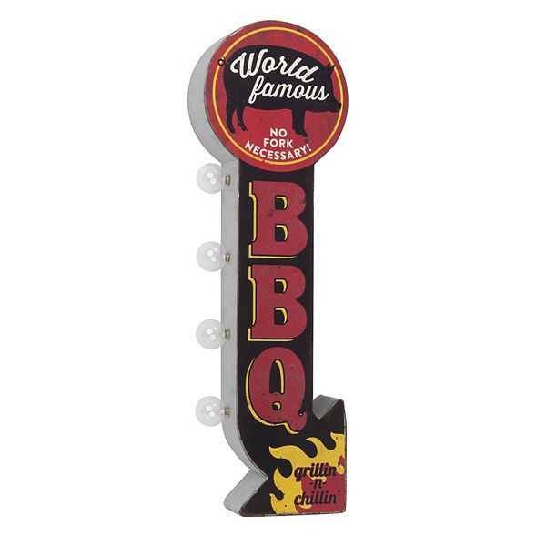 Vintage BBQ LED Off The Wall Sign