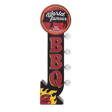 Vintage BBQ LED Off The Wall Sign