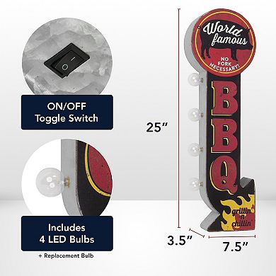 American Art Décor Vintage BBQ LED Off The Wall Sign