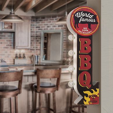 Vintage BBQ LED Off The Wall Sign