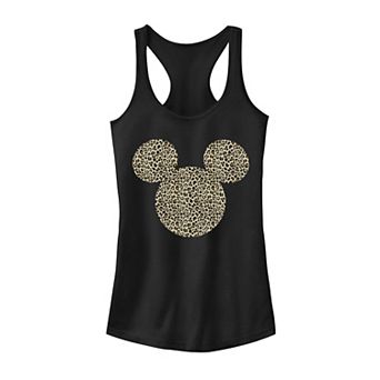 Disney's Mickey Mouse Juniors' Cheetah Print Silhouette Fill Tank Top