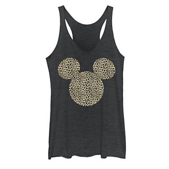 Disney's Mickey Mouse Juniors' Cheetah Print Silhouette Fill Tank Top