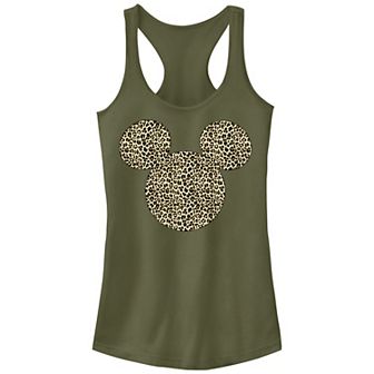 Disney's Mickey Mouse Juniors' Cheetah Print Silhouette Fill Tank Top