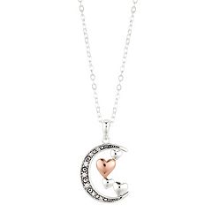 Kohl'sBrilliance Crystal Two-Tone Moon & Hearts Necklace