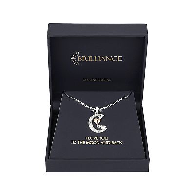 I Love You to the Moon and Back Moon Star Necklace with Genuine Diamond Accent I Love You to the Moon and Back Moon Star Necklace with Genuine Diamond Accent