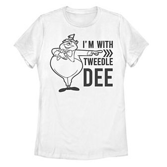 Disney's Alice In Wonderland Juniors' I'm With Tweedledee Tee