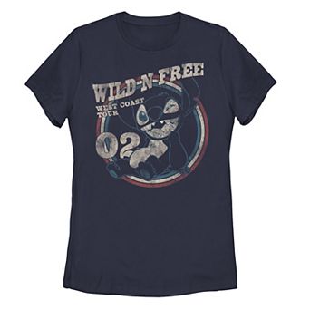 Disney's Lilo & Stitch Wild 'N Free Stitch Americana Juniors' Tee