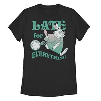 Disney's Alice In Wonderland Juniors' Late For Everything Tee