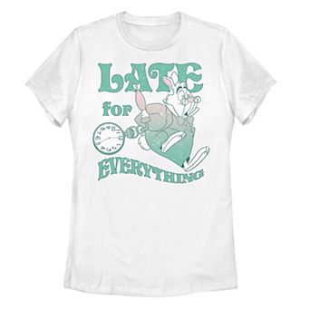Disney's Alice In Wonderland Juniors' Late For Everything Tee
