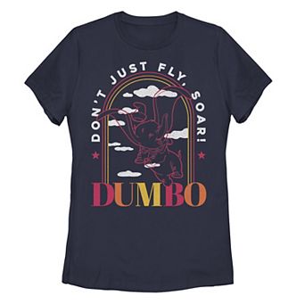 Disney's Dumbo Line Art Don't Just Fly Soar Juniors' Tee