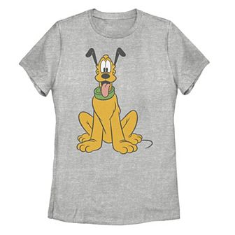 Disney's Mickey Mouse Pluto The Dog Portrait Juniors' Graphic Tee