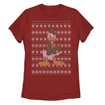 Disney's Donald Duck Christmas Sweater Style Juniors' Tee
