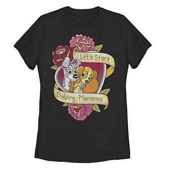 Disney's Lady And The Tramp Let's Start Building Memories Juniors' Tee