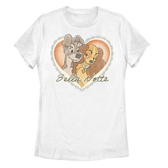 Disney's Lady And Tramp Vintage Valentine Love Juniors' Tee