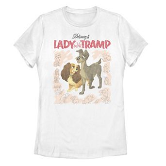 Disney's Lady And The Tramp Vintage Cover Juniors' Tee
