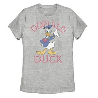 Disney's Donald Duck Happy Wave Portrait Logo Juniors' Tee