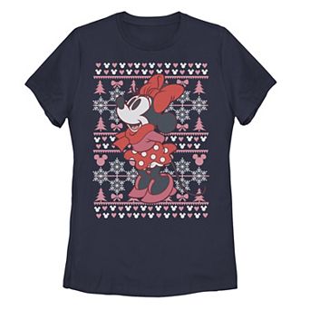 Disney's Minnie Mouse Christmas Sweater Style Juniors' Tee
