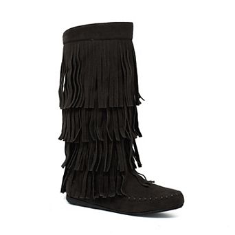 Yoki Mudd 55 Women's Tall Fringe Boots