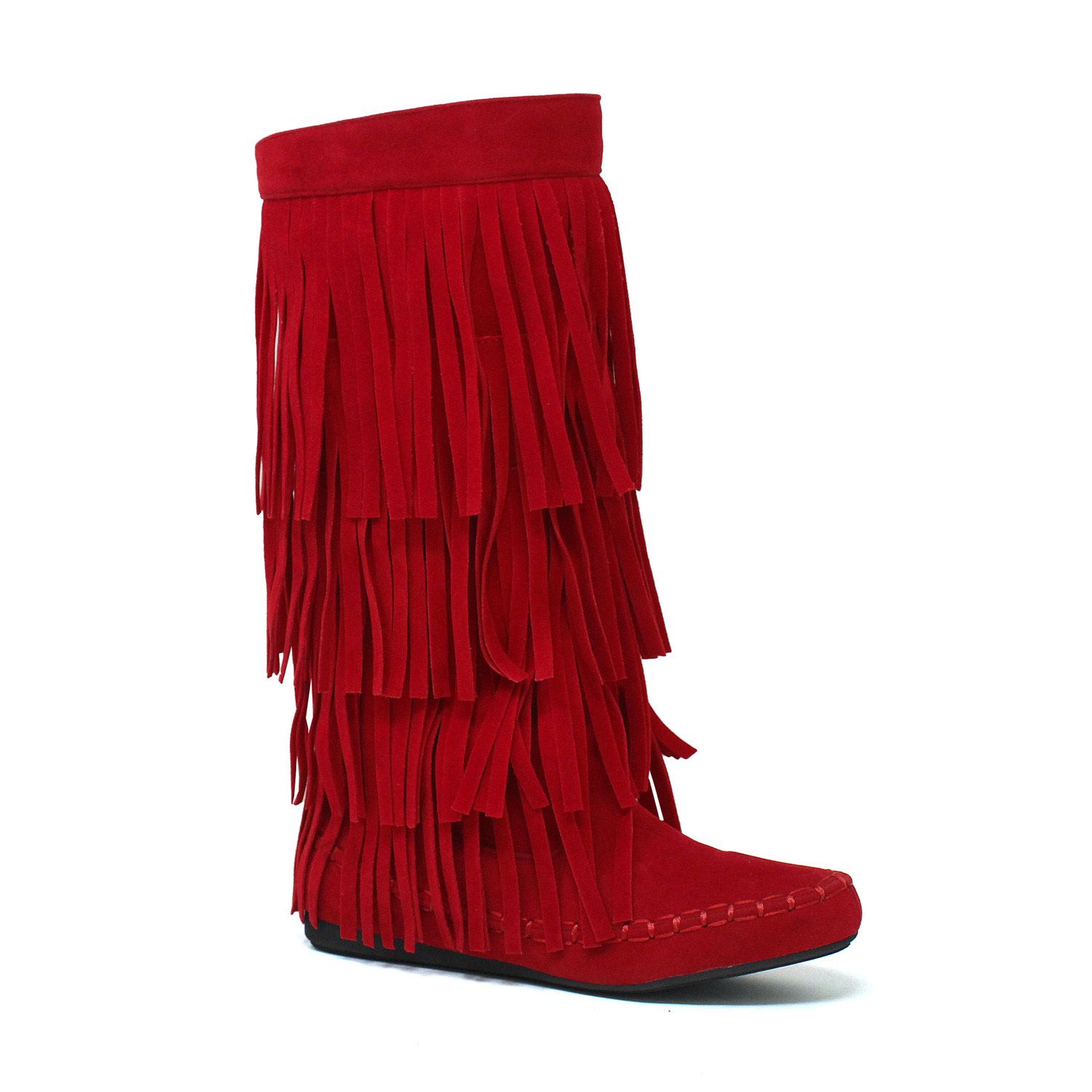 red fringe boots