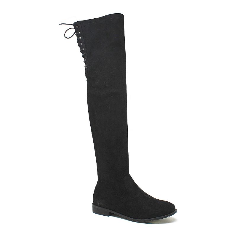 Yoki Anora 28 Womens Over The Knee Boots, Size: 6, Black