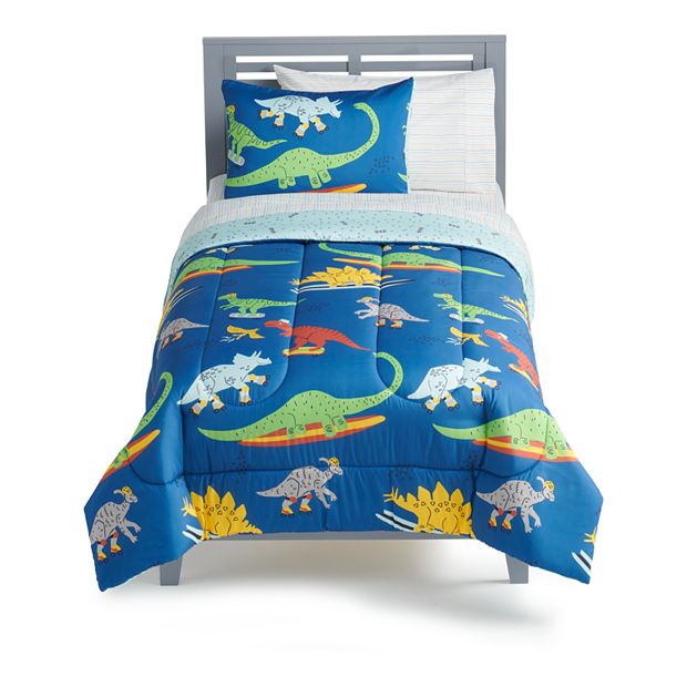 The Big One Kids Everett Skating Dino Reversible Comforter Set