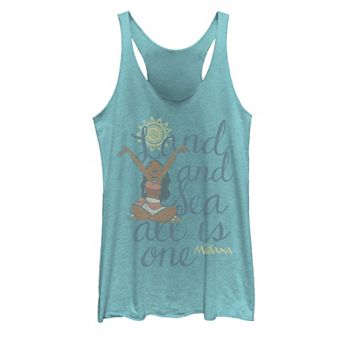 Disney's Moana Land & Sea All Is One Text Juniors' Graphic Tank Top