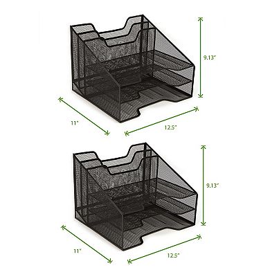 Mind Reader 2-pack Three-Tiered Desk Organizer Tray